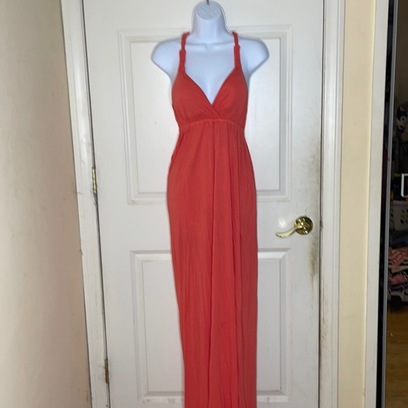 Long coral dress - Picture 5 of 5